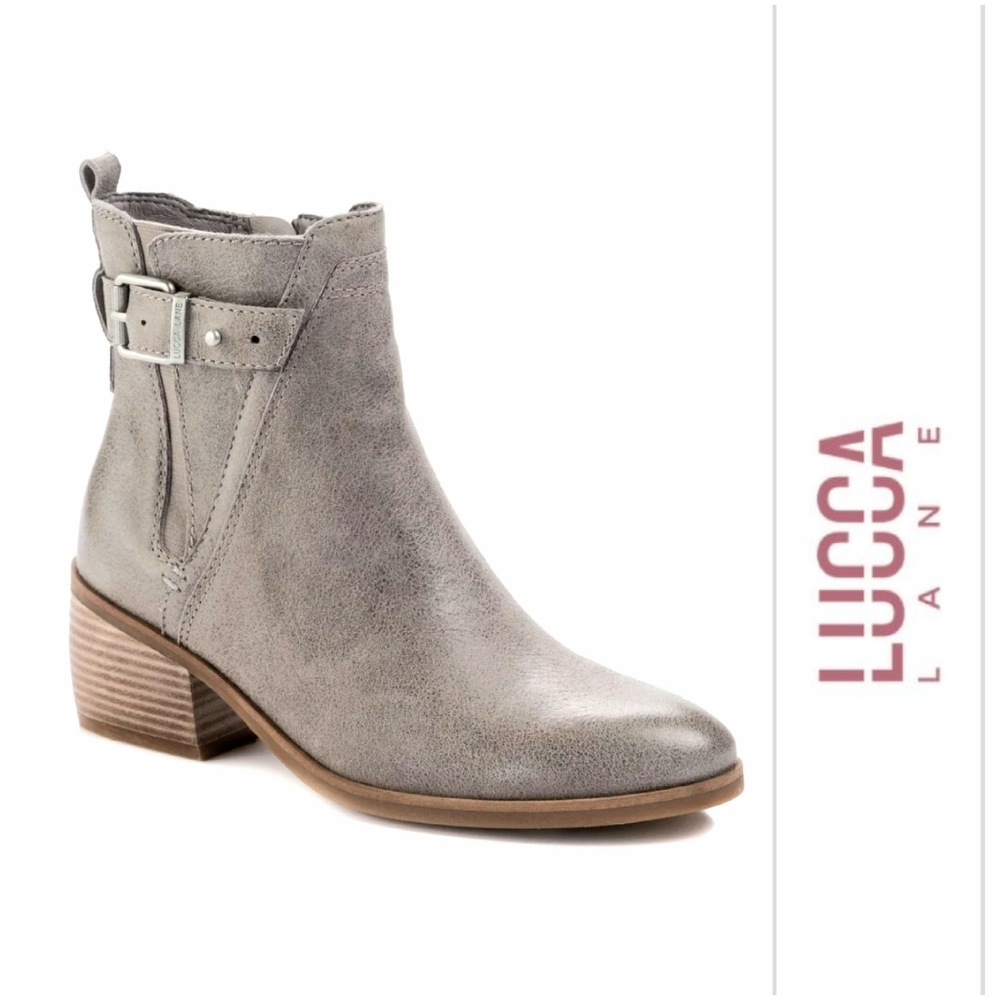 Stylish Lucca Lane Leather Side Buckle Booties